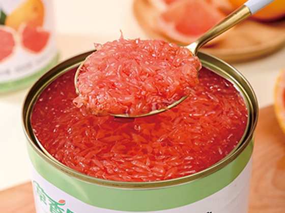 Canned red grapefruit with pulp