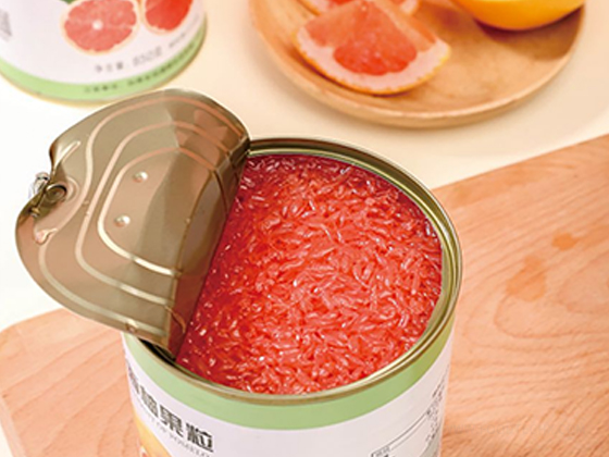 Canned red grapefruit with pulp