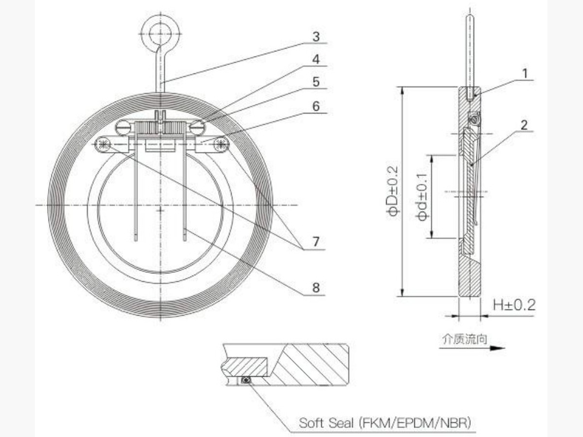Single Disc Wafer Check Valve (Swing, Spring)