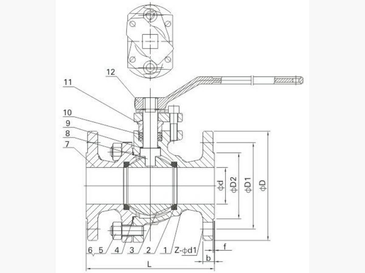 2-PC Flange Ball Valve (ANSI)