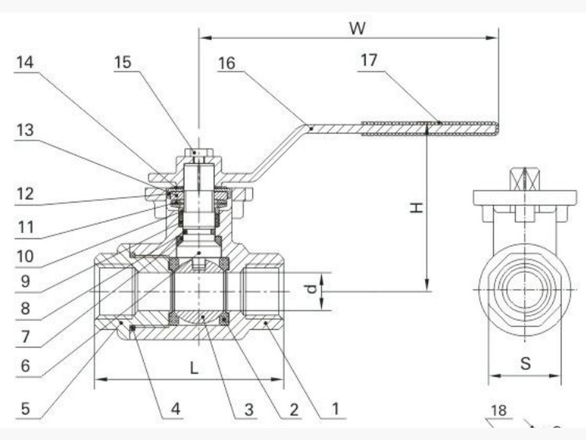 2-PC Ball Valve With Mounting Pad (PN250)