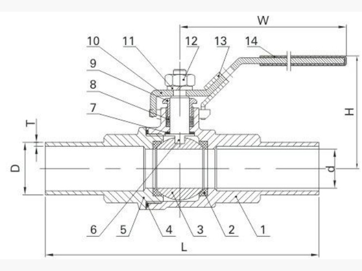 2-PC Extension Butt-Weld Ball Valve (Full Bore) - EB End