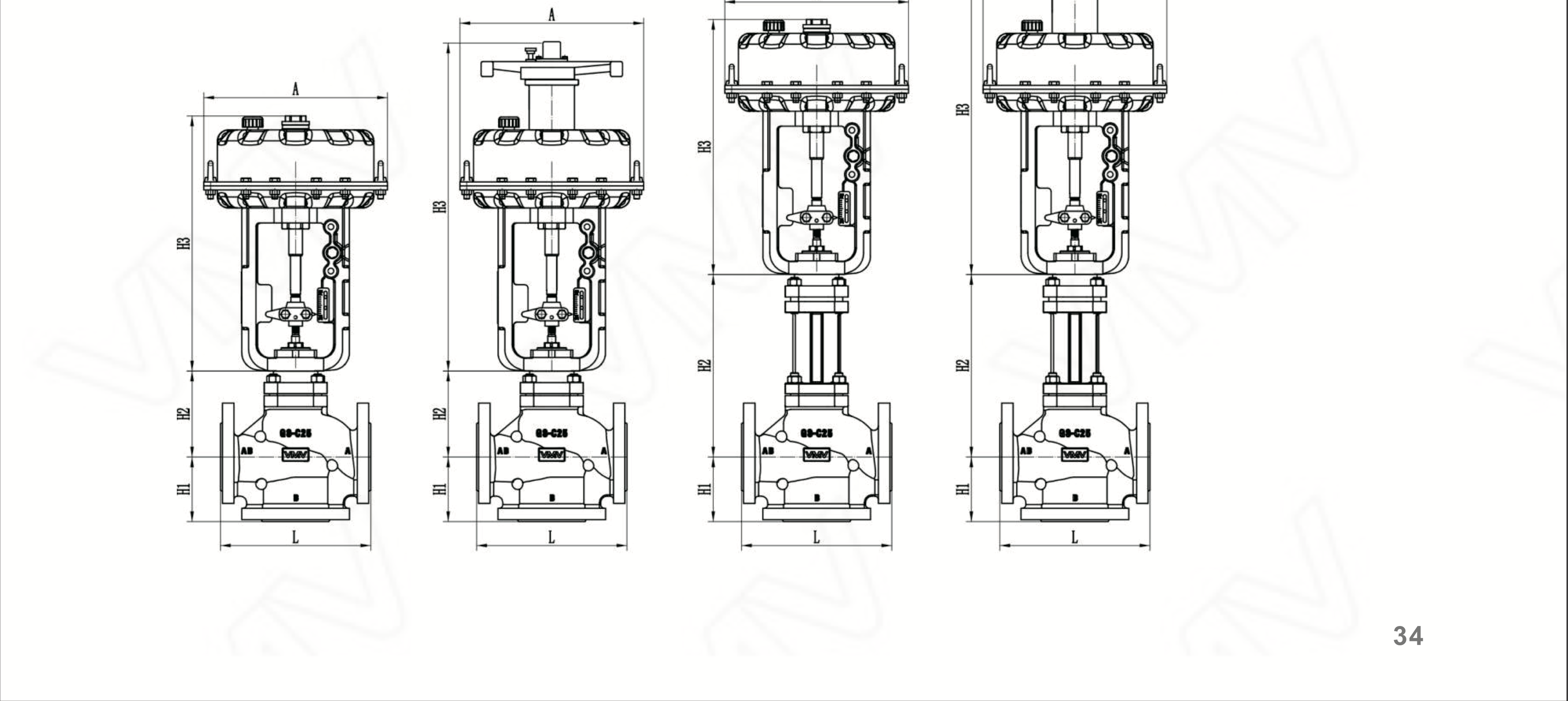 V6000三通控制阀 PN16 DN25（标准型）
