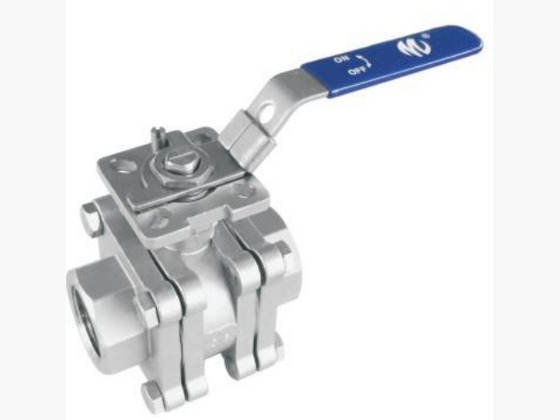 3-PC Ball Valve with Mounting Pad (PN125, Reduced bore)