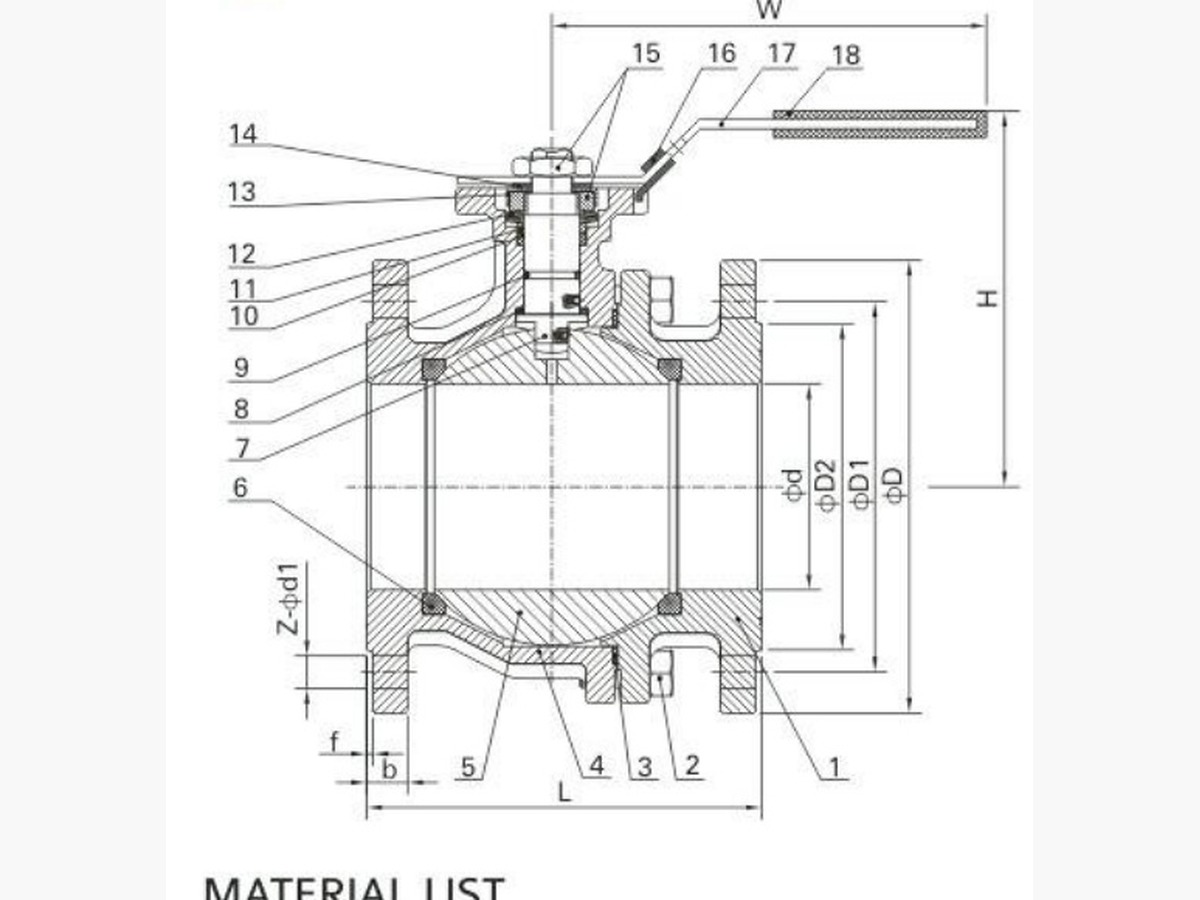 2-PC Flange Ball Valve With Mounting Pad (DIN)