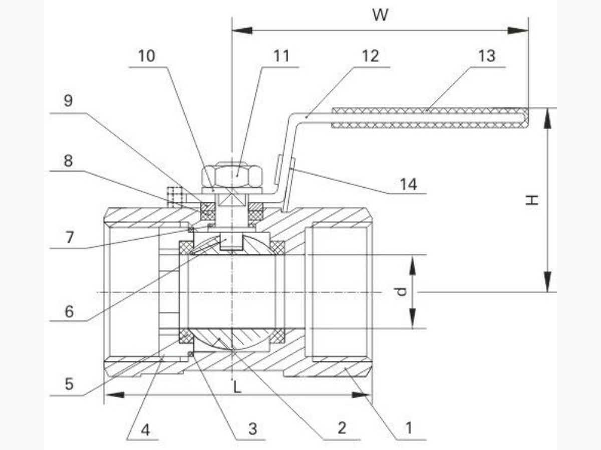 1-PC Ball Valve 1000PSI (PN63)
