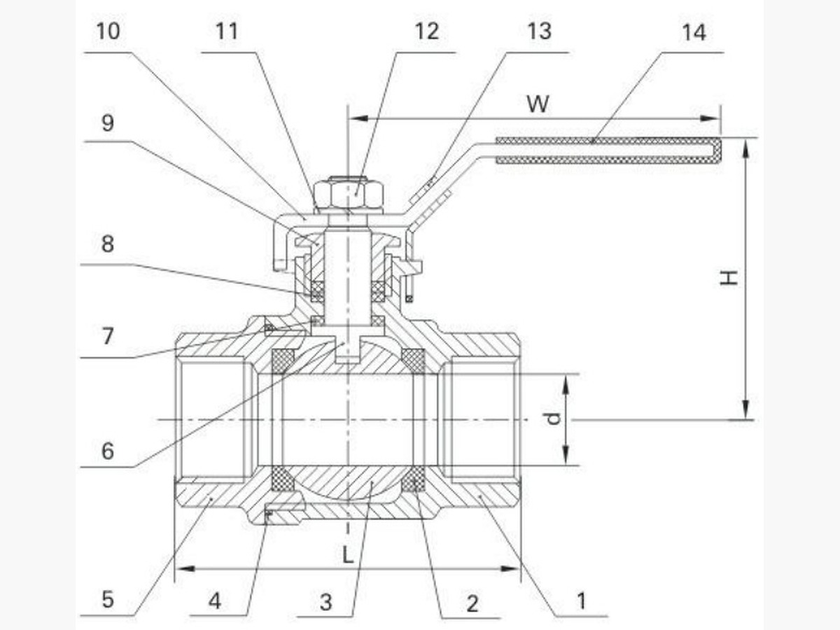 2-PC Ball Valve (DIN Length)