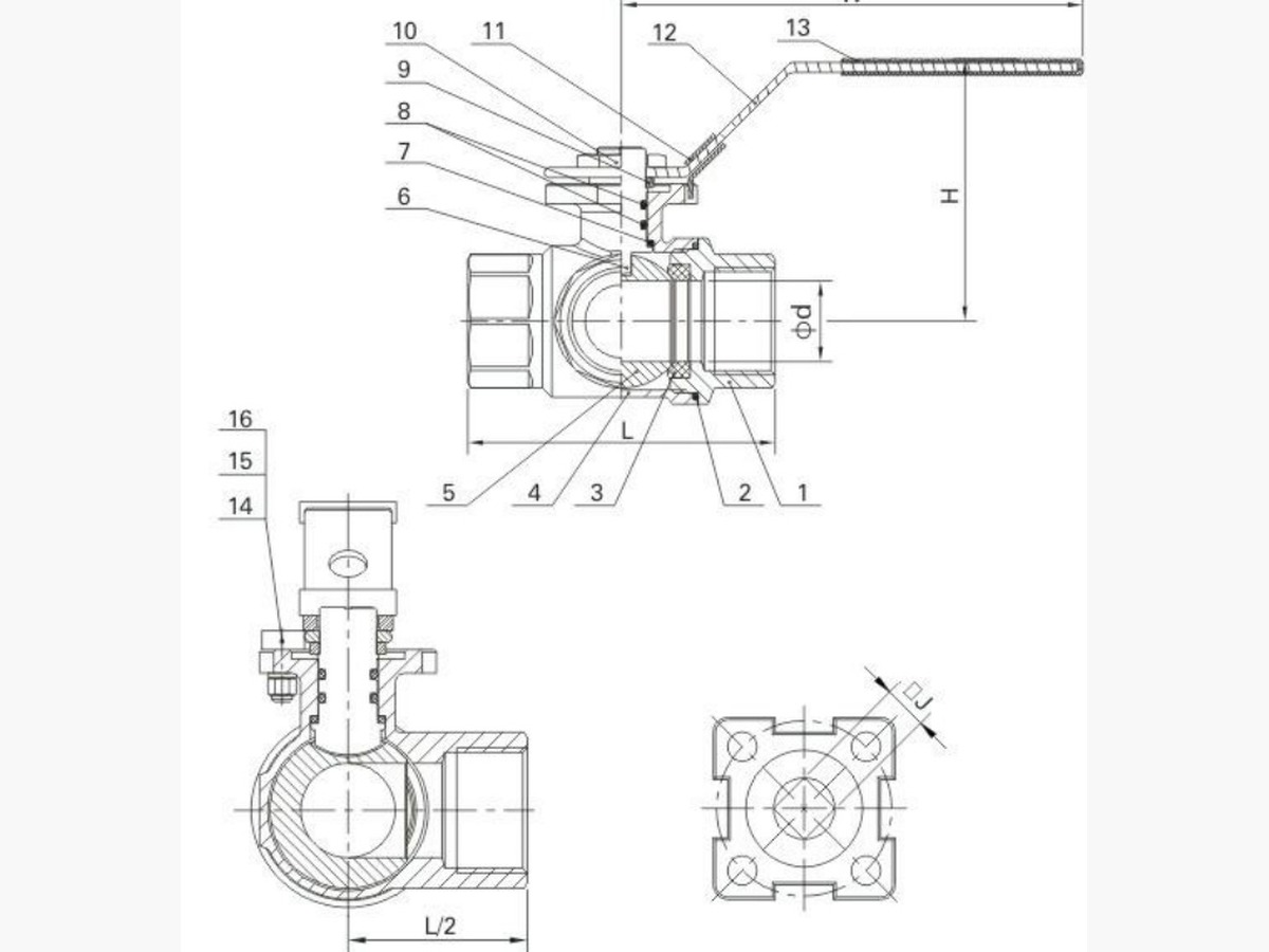 3-WAY Ball Valve (Light Weight, Low Torque)