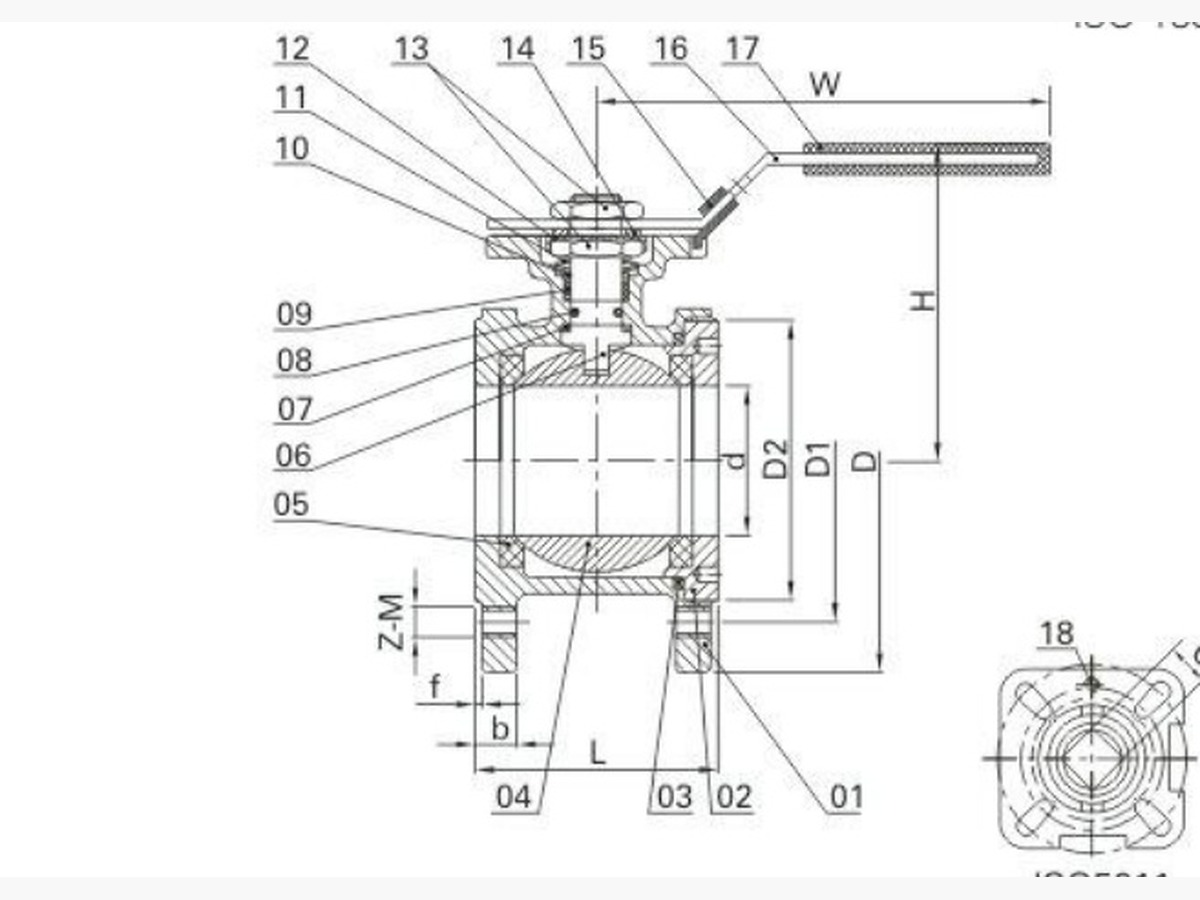 1-PC Wafer Flange Ball Valve (DIN)
