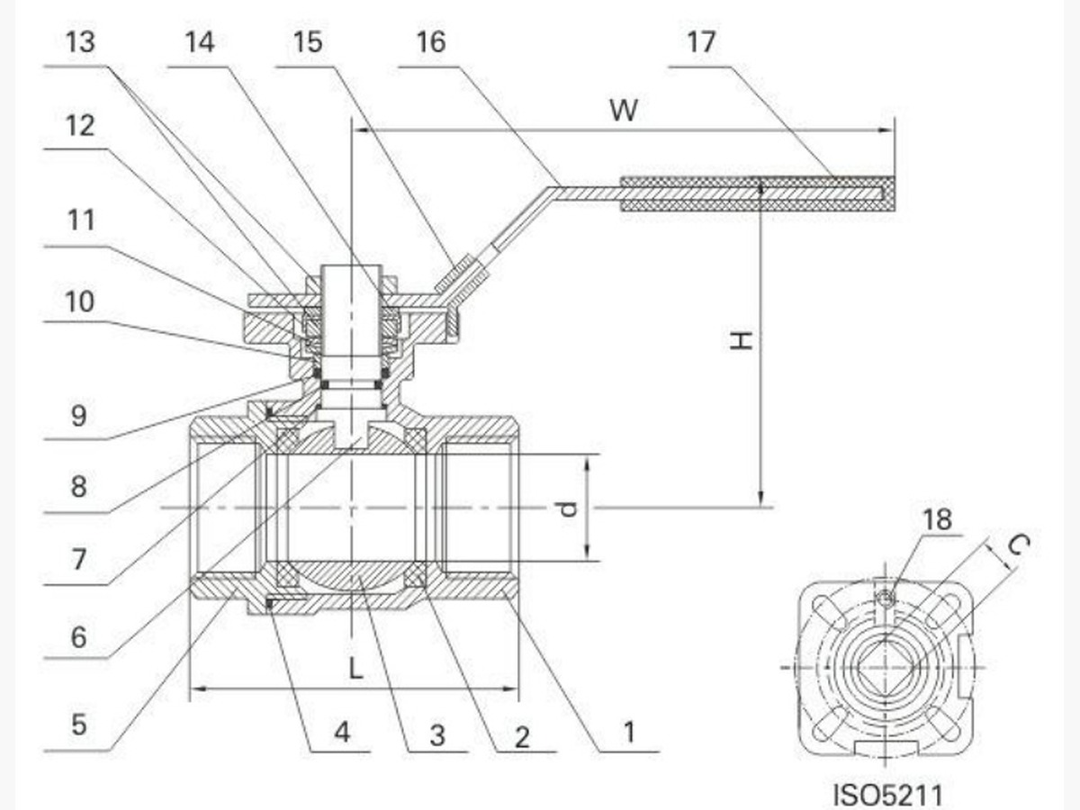 2-PC Ball Valve With Mounting Pad