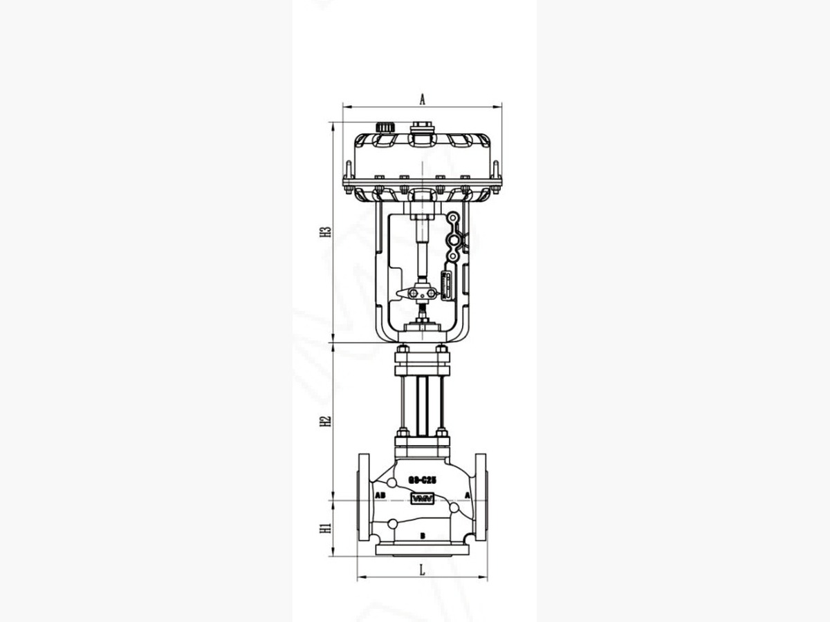V6000 Series Three-Way Control Valve · DN40