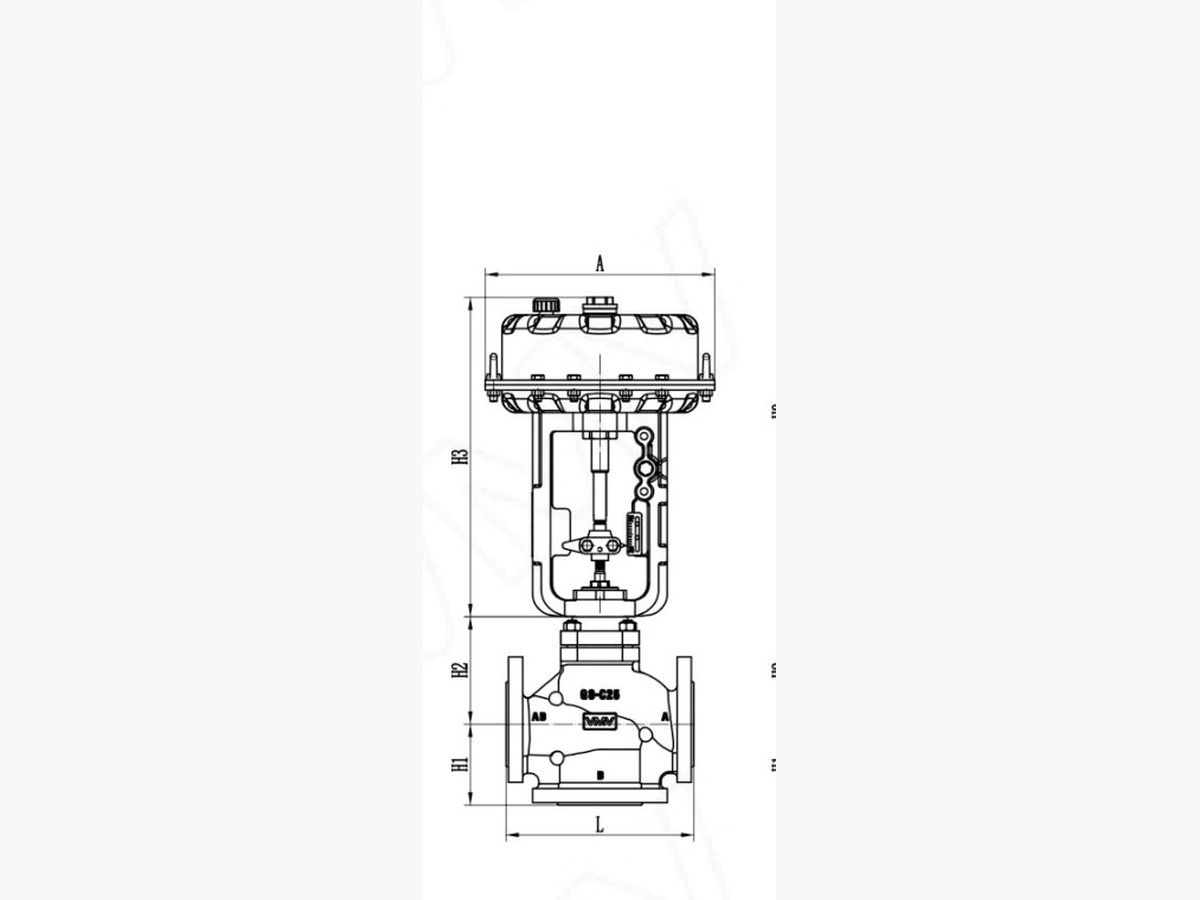 V6000 Series Three-Way Control Valve · DN40