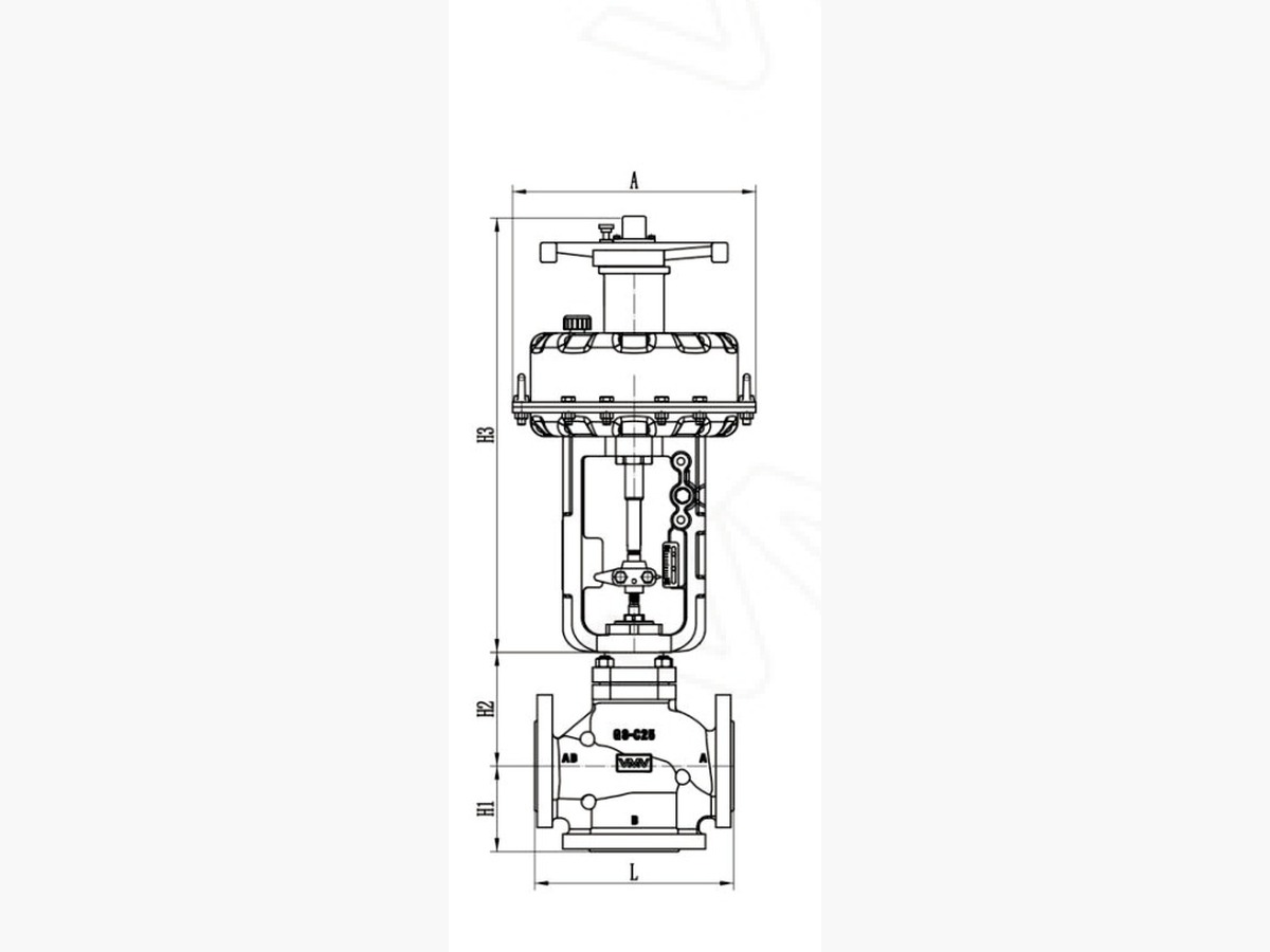 V6000 Series Three-Way Control Valve · DN40