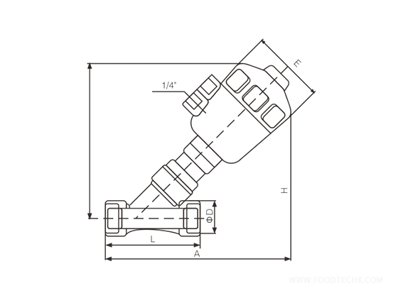 Regulating Pneumatic Threaded Angle Seat Valve---DN15