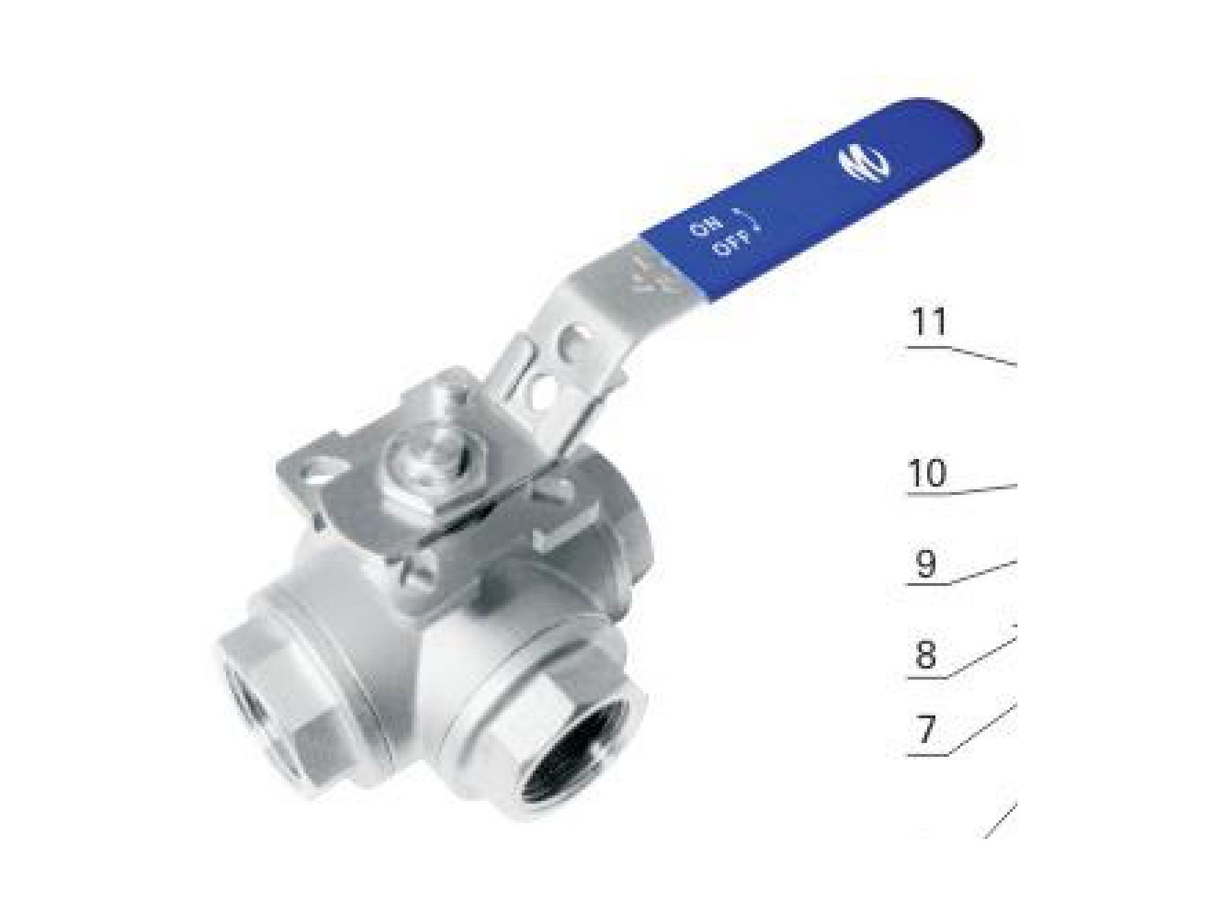 MV-85/1/4" 3-Way Ball Valve (Reduced Bore)