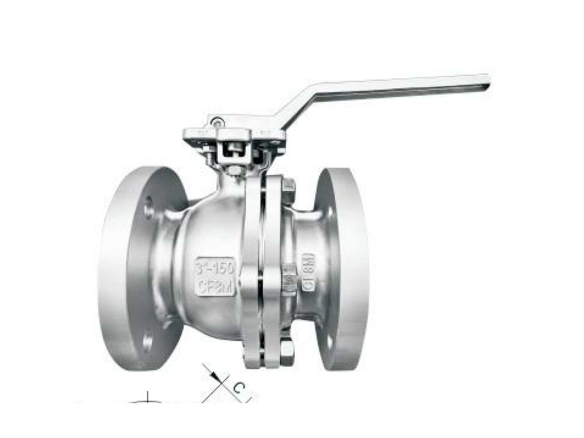 2-PC Flange Ball Valve with Mounting Pad