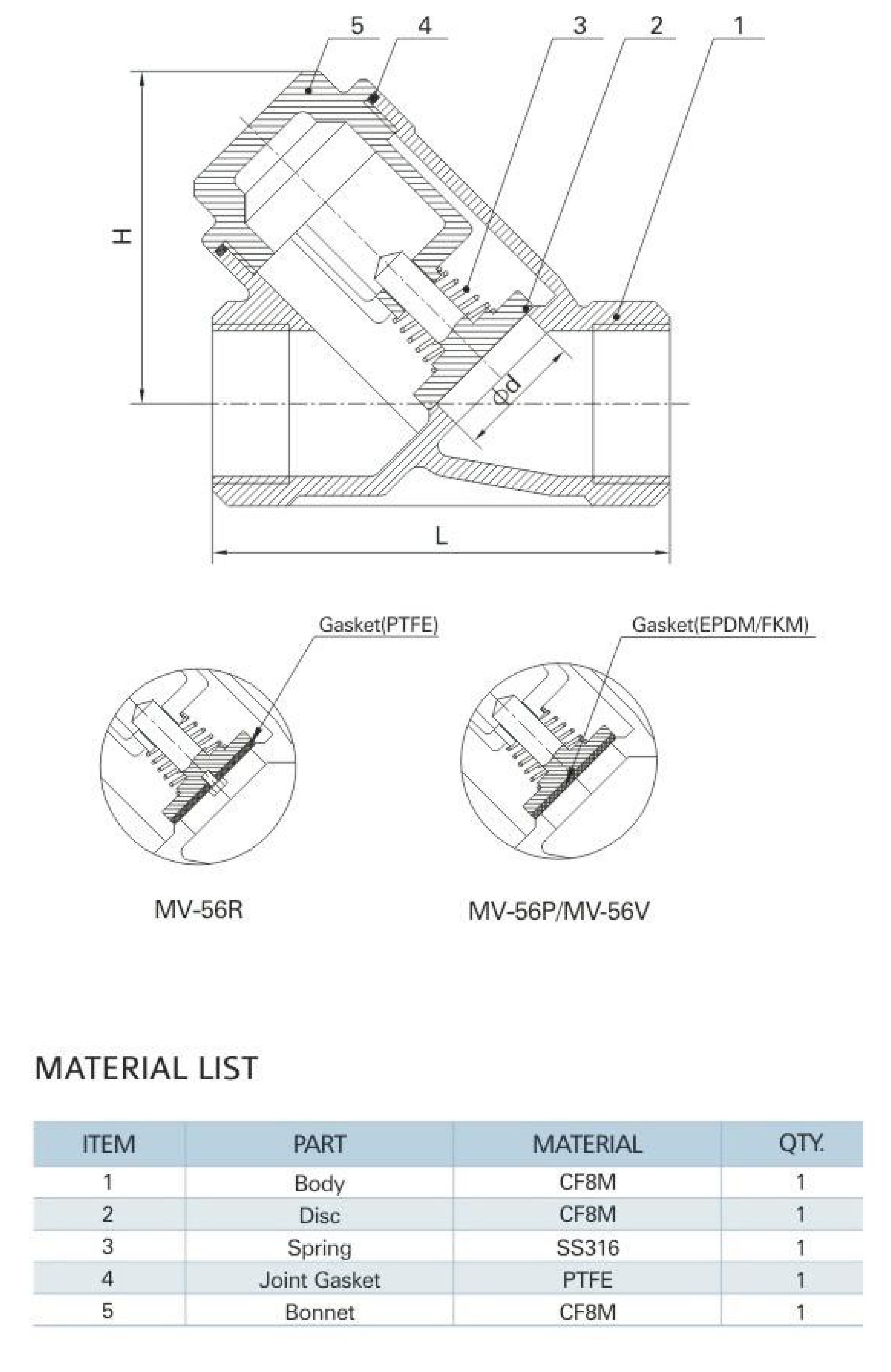 MV-56/2" Y-Type Check Valve