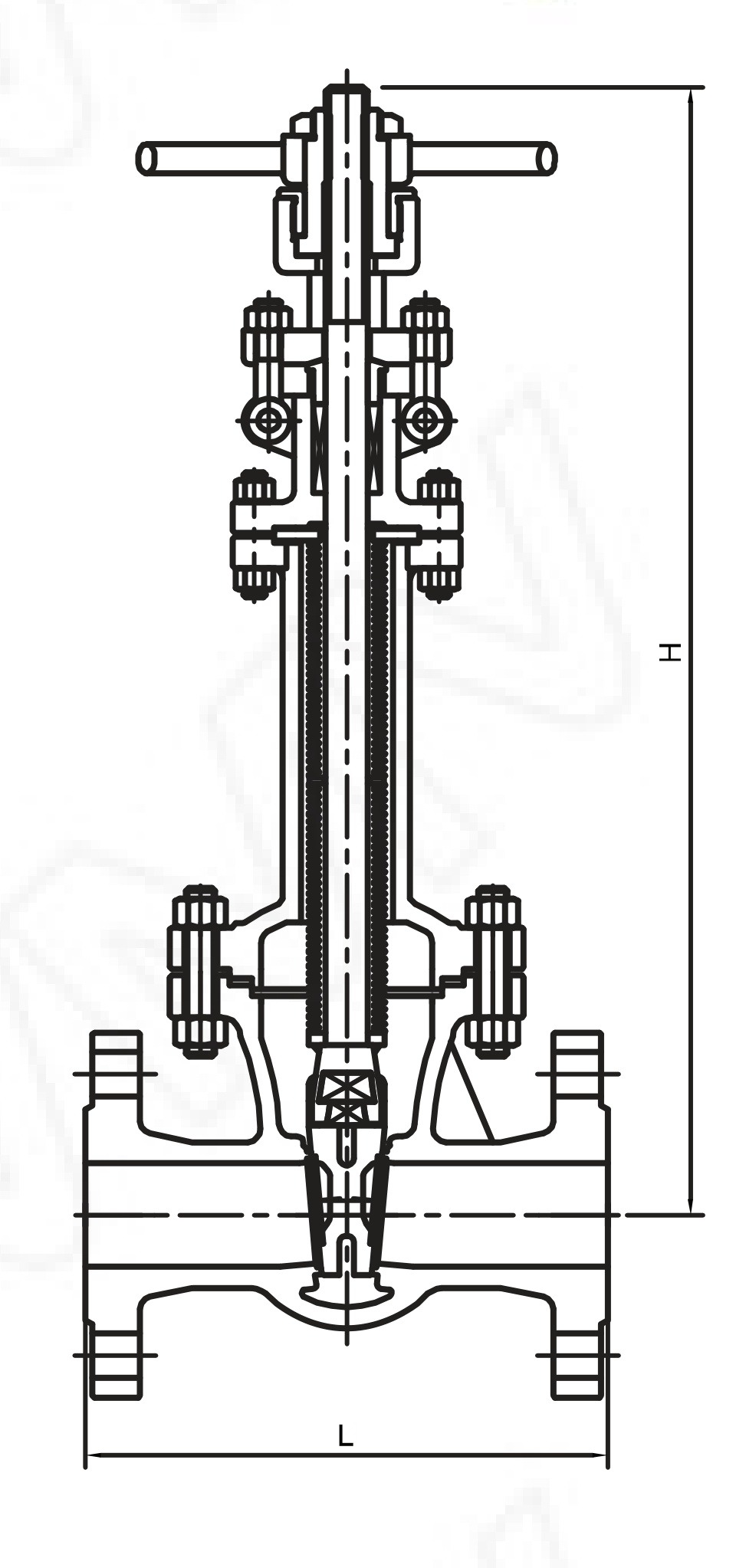 WZ41H-40C/DN250 Bellows Sealed Gate Valve