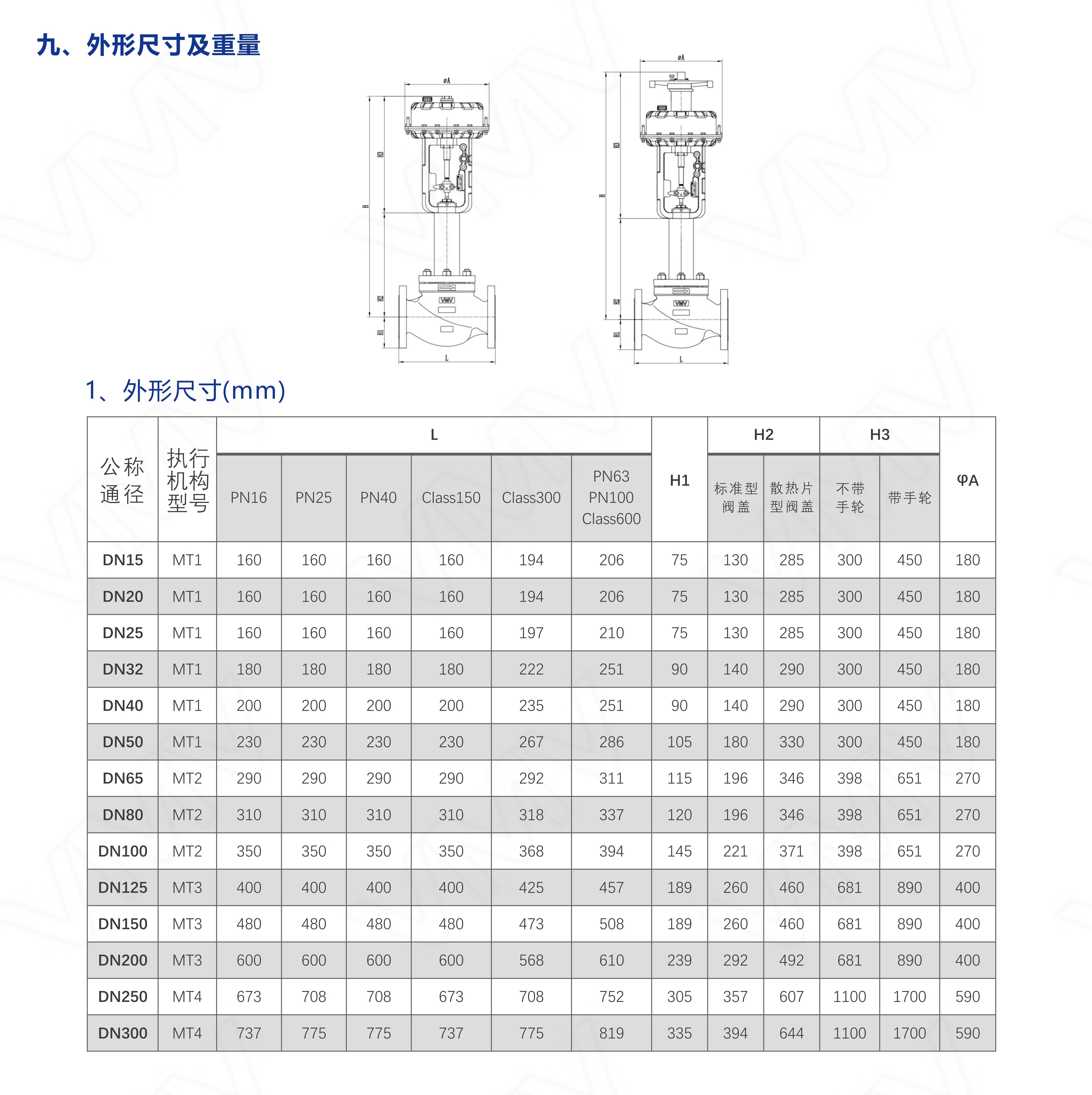 MT1/V8000-DN50 Pneumatic Diaphragm Actuator