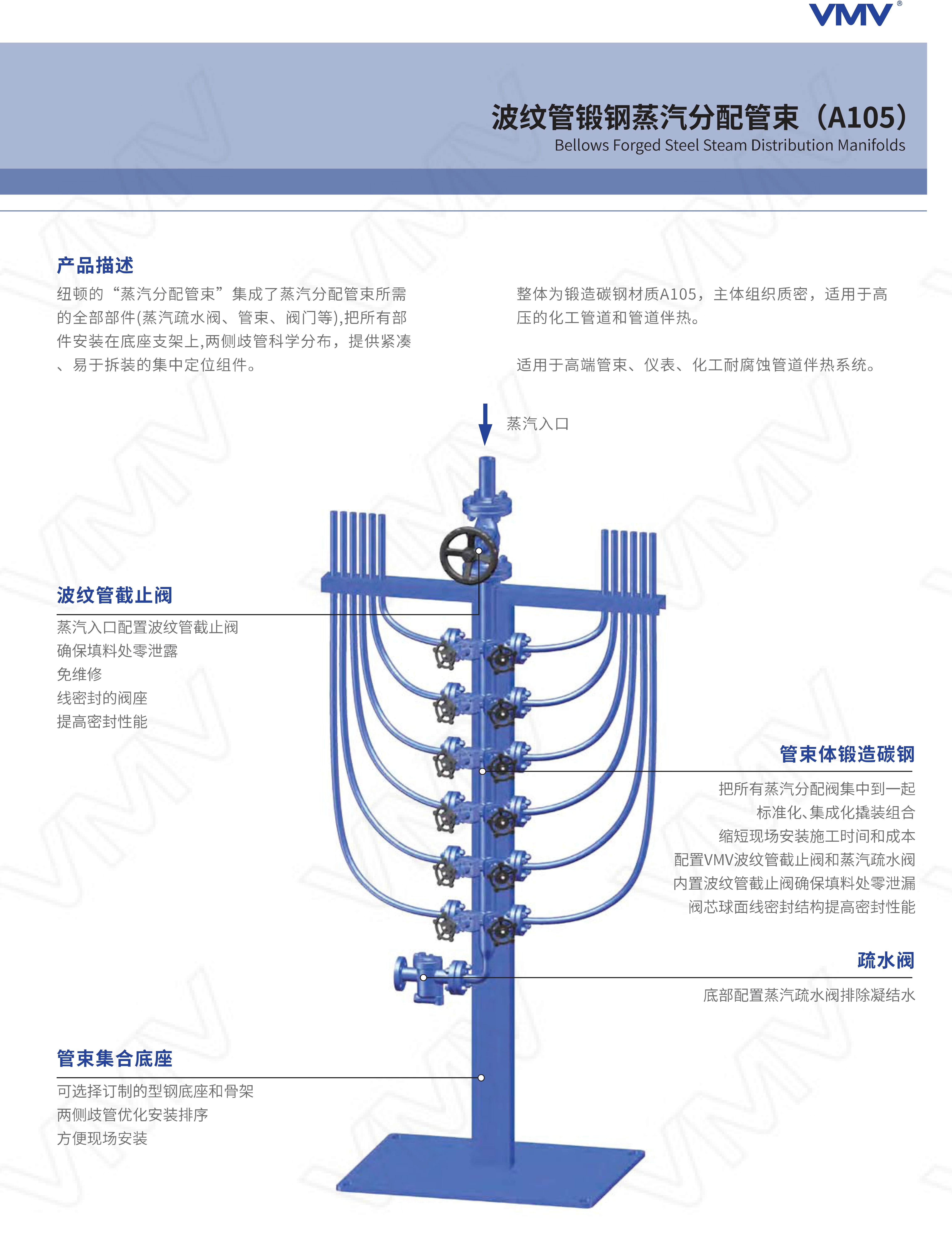Bellows Forged Steel Steam Distribution Manifold