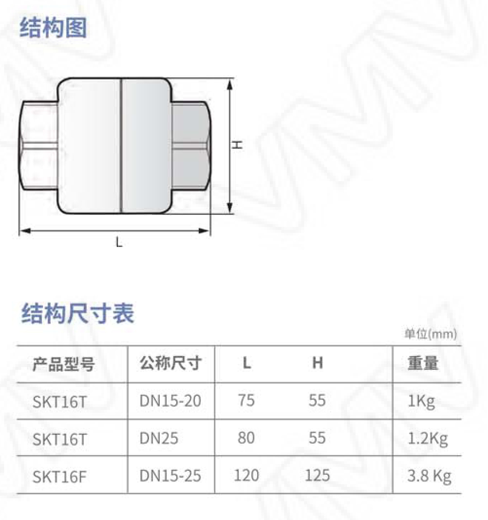 SKT16F/F-16 Thermostatic Balanced Pressure Steam Trap
