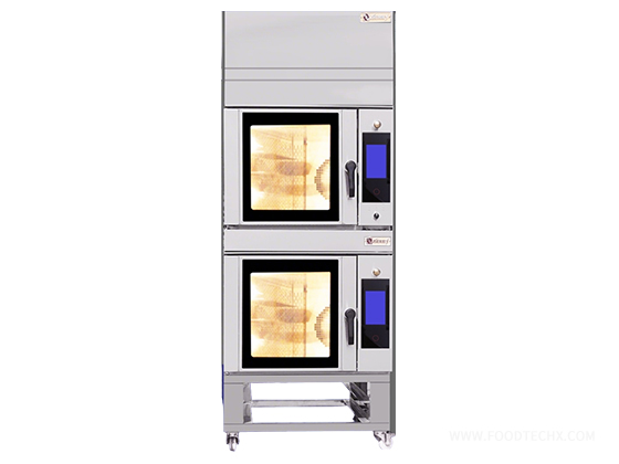 2 Units of 5-Tray Convection Oven Stacked Combination + Stainless Steel Base Frame