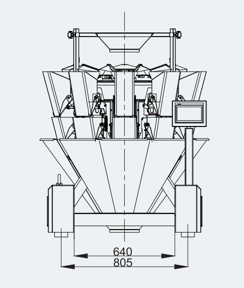 Patterned 10-head multihead weigher---1.3L hopper